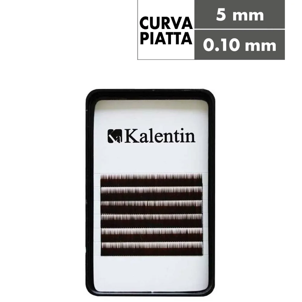Kalentin Extensión de Cejas Planas Marrón Oscuro 5mm